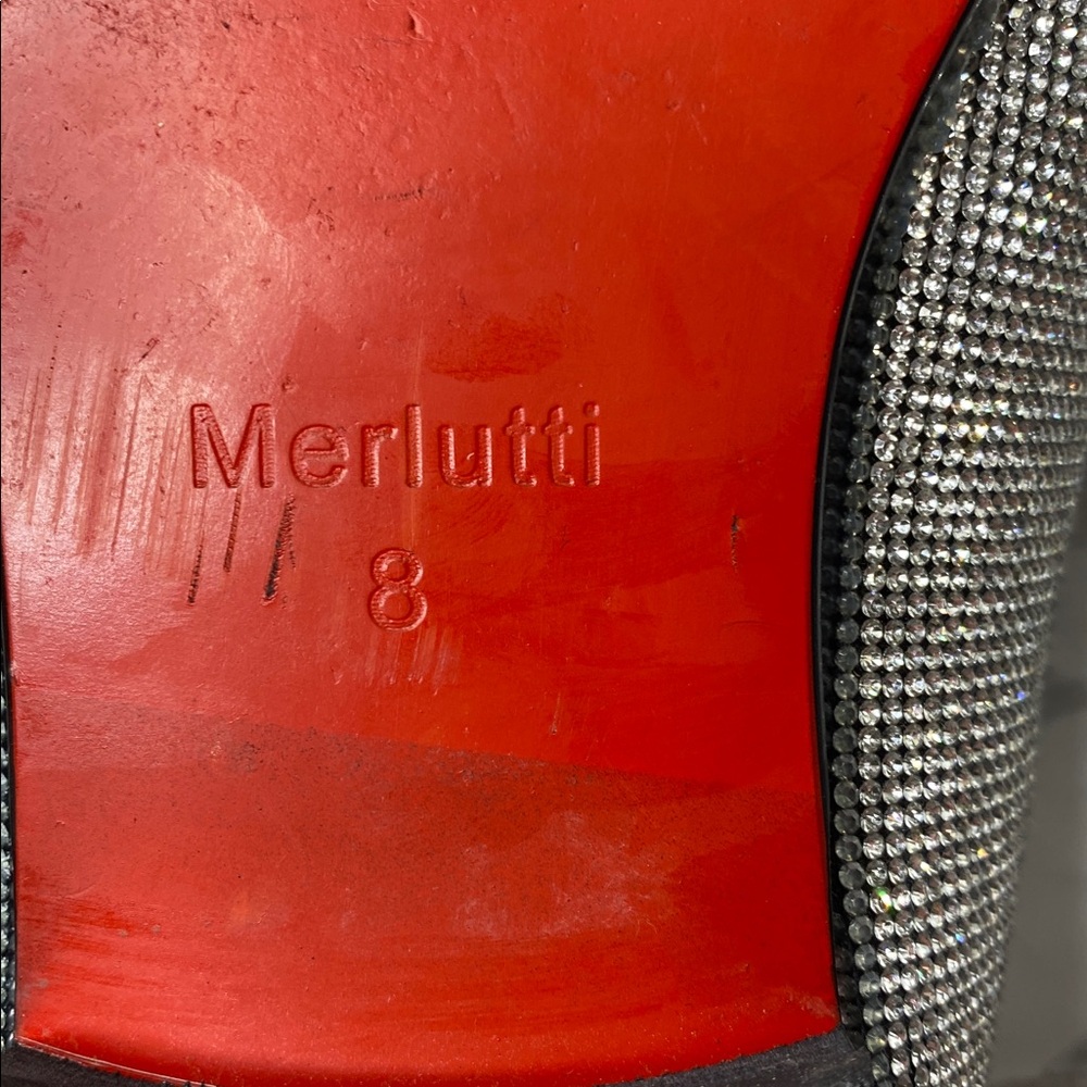 Merlutti Silver Rhinestone Loafers - Picture 8 of 8